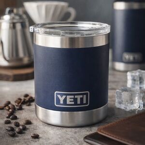 YETI Rambler Lowball 10 oz Tumbler – Navy Blue | Insulated Stainless Steel